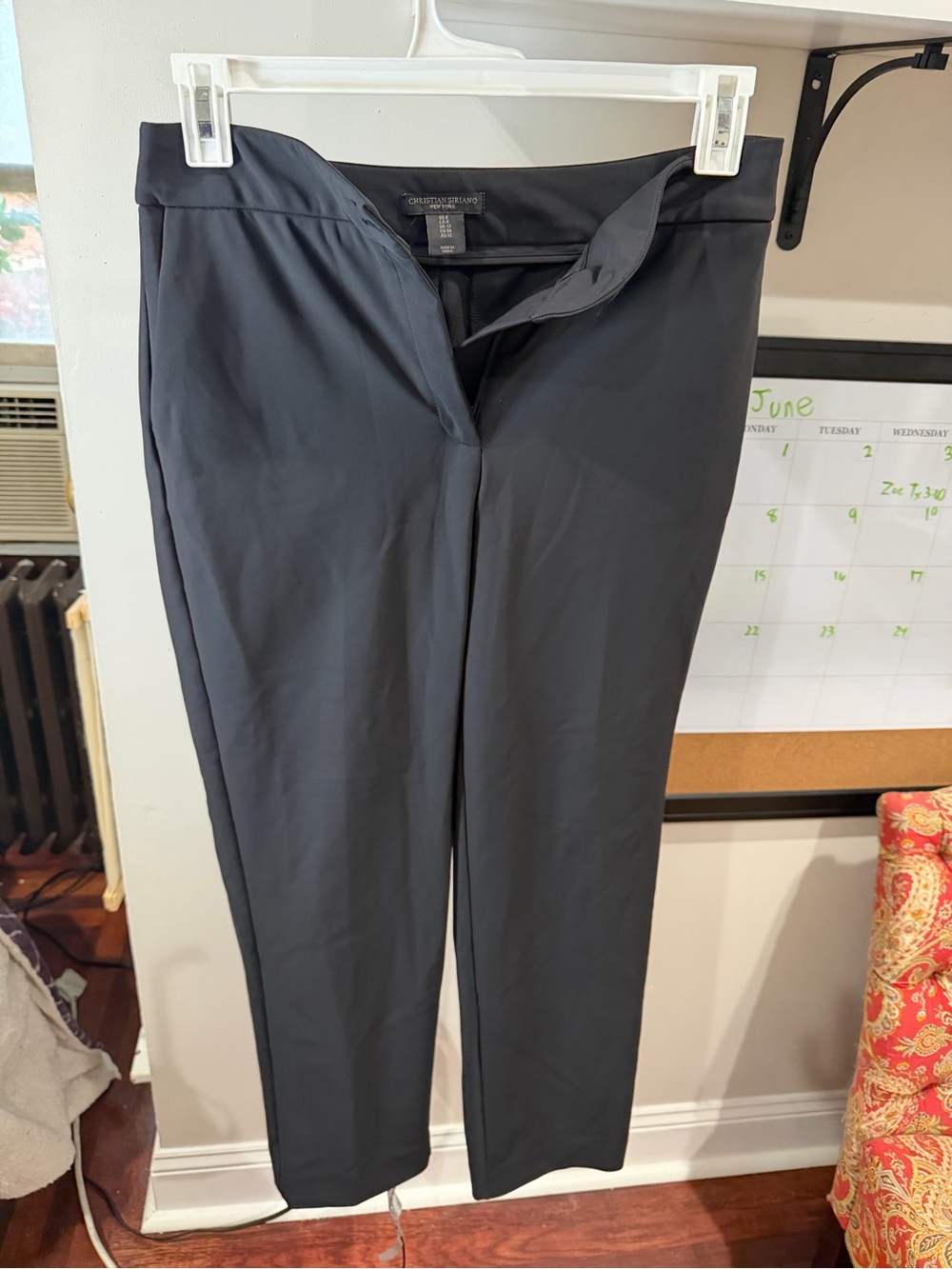 Black Straight-Leg Dress Pants